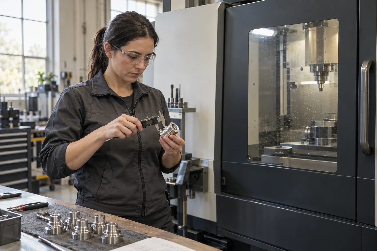 AI-generated illustration of cnc operator work; not a photograph of a confirmed employer or workplace
