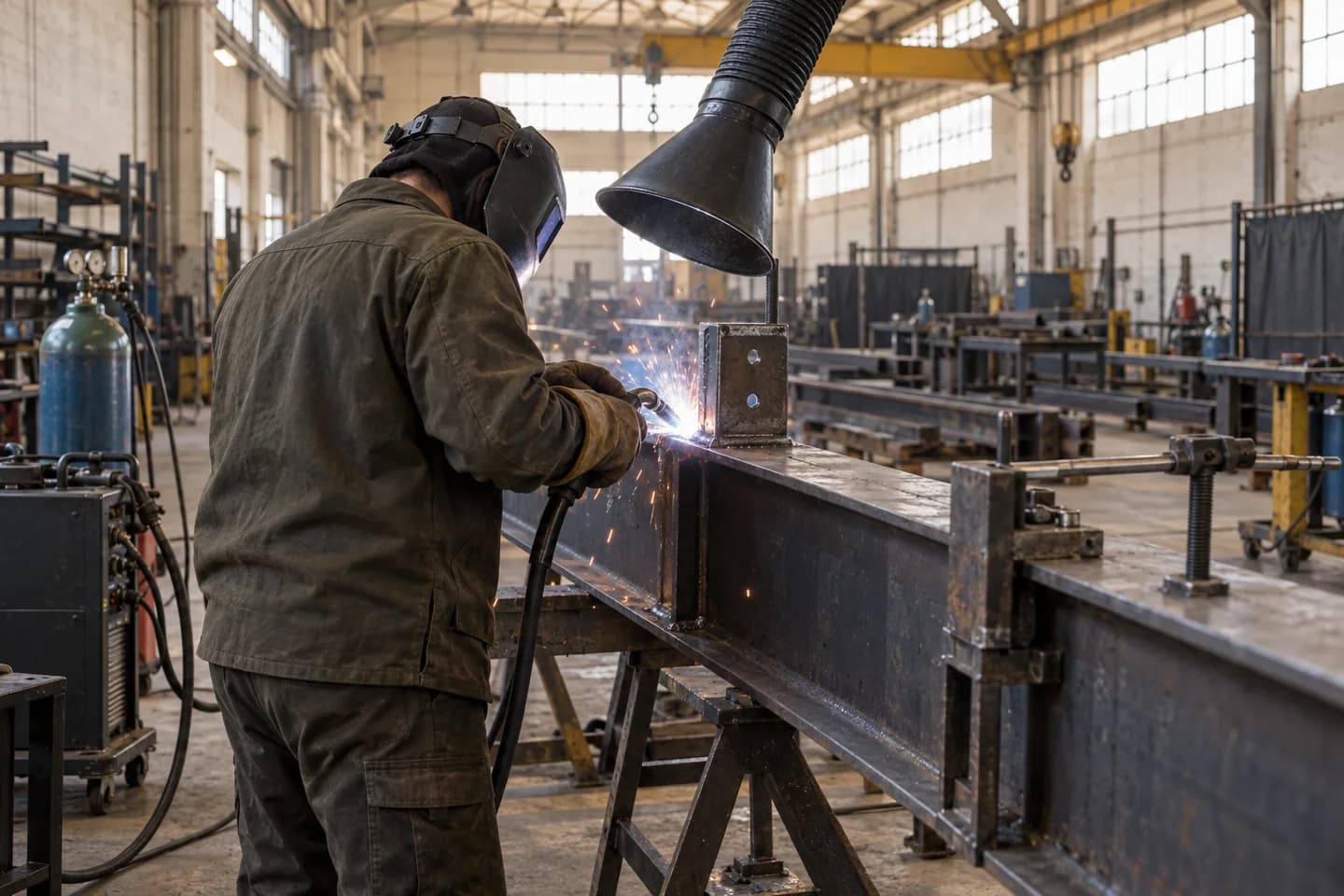 AI-generated illustration of mig mag / tig / rel welder work; not a photograph of a confirmed employer or workplace